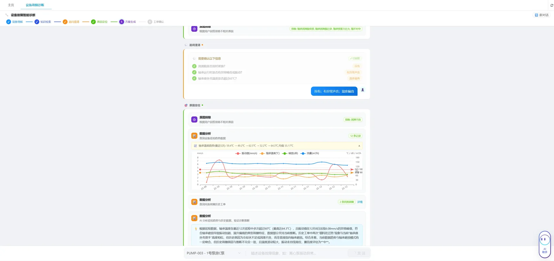 设备故障智能诊断的实际产品界面